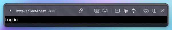 Logged-out page with a single Log in link