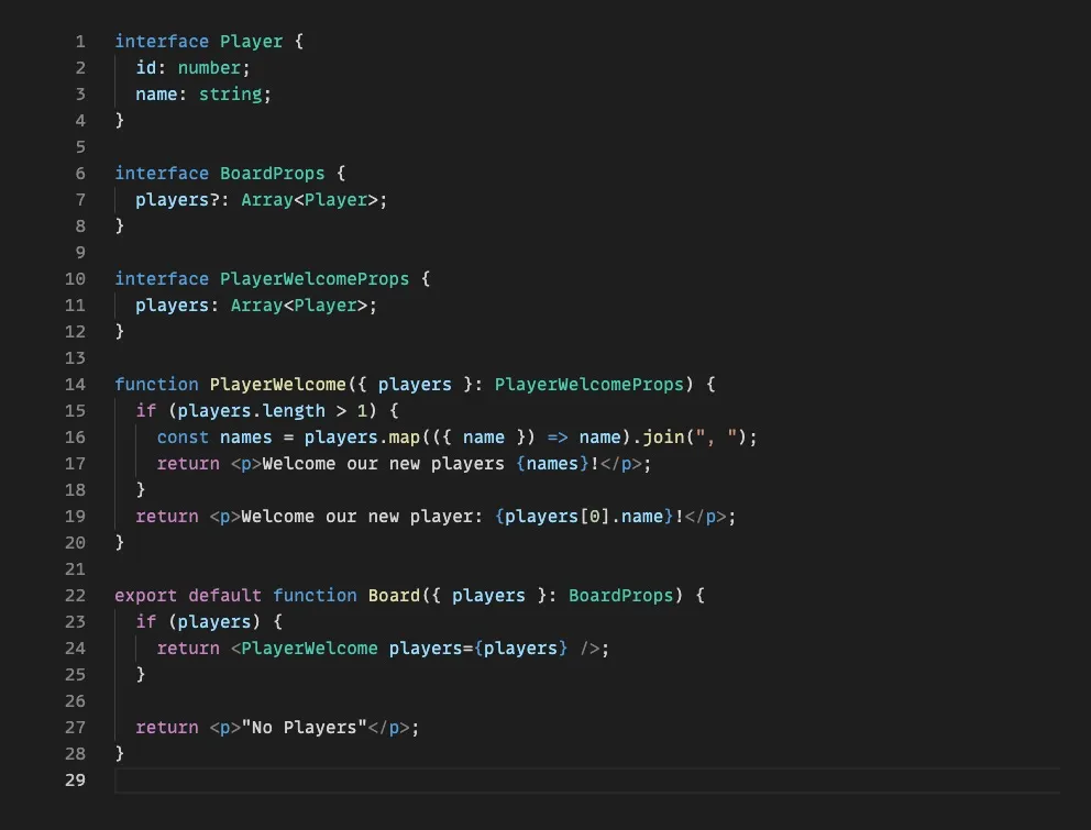 PlayerWelcome type-checks once players is required