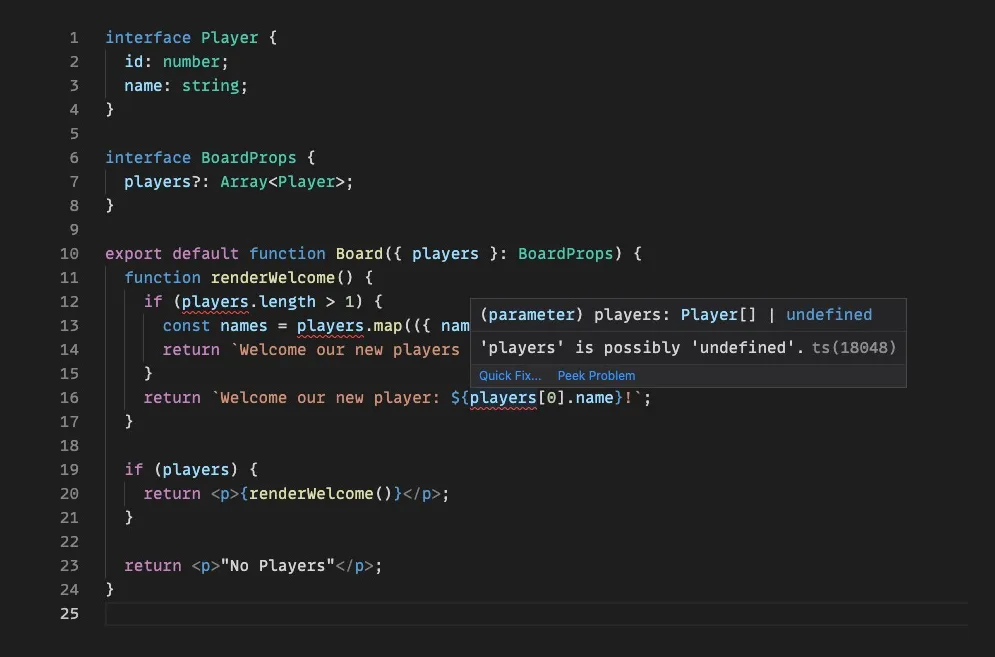 TypeScript error: players is possibly undefined